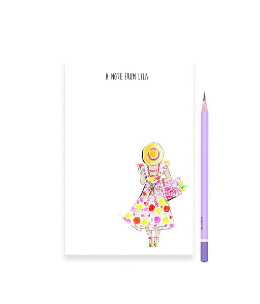 Sunny Garden Girl Personalized Stationery Desk Set