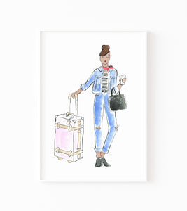 Travel Girl Art Print