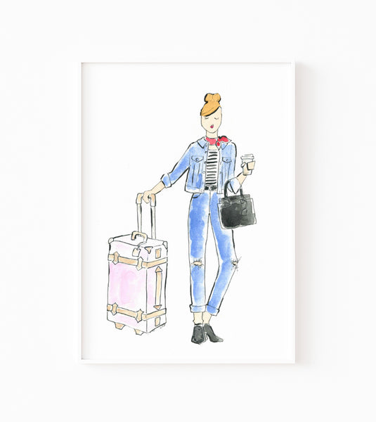 Travel Girl Art Print