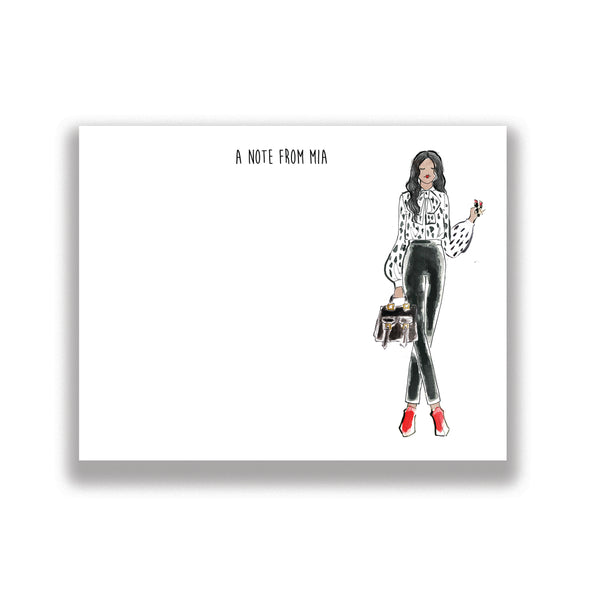 Black+ White Fashion Personalized Stationery