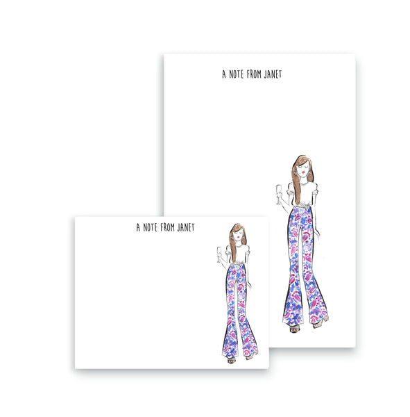 Boho Fashion Girl Personalized Stationery Desk Set