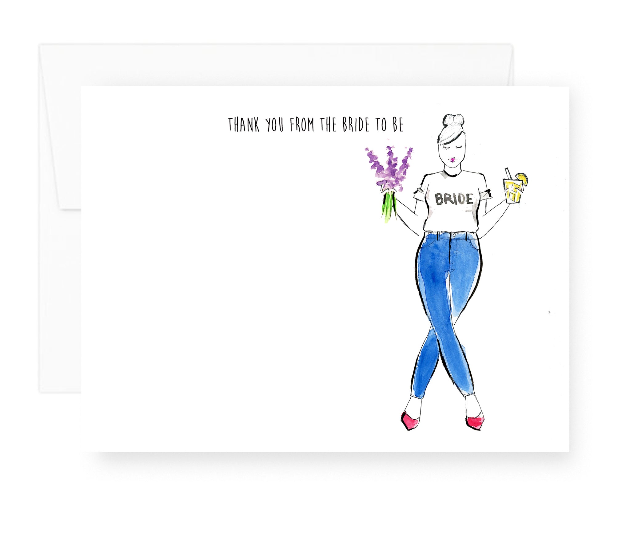 Thank you from the Bride to Be Note Card Set (Ready to Ship)