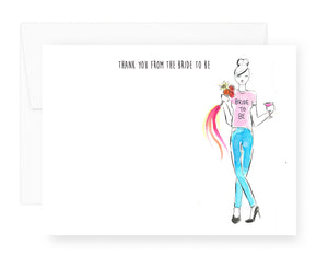 Thank you from the Bride to Be Note Card Set (Ready to Ship)