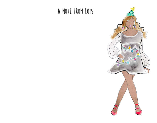 Christmas Tree Girl Personalized Stationery