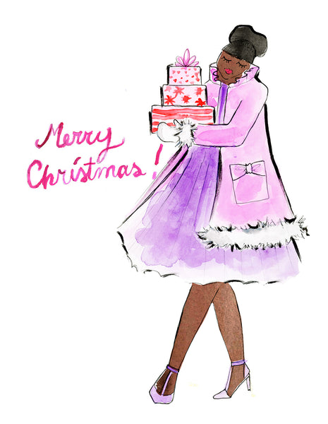 Pre-Order Christmas Card - Merry Christmas Carrying Presents