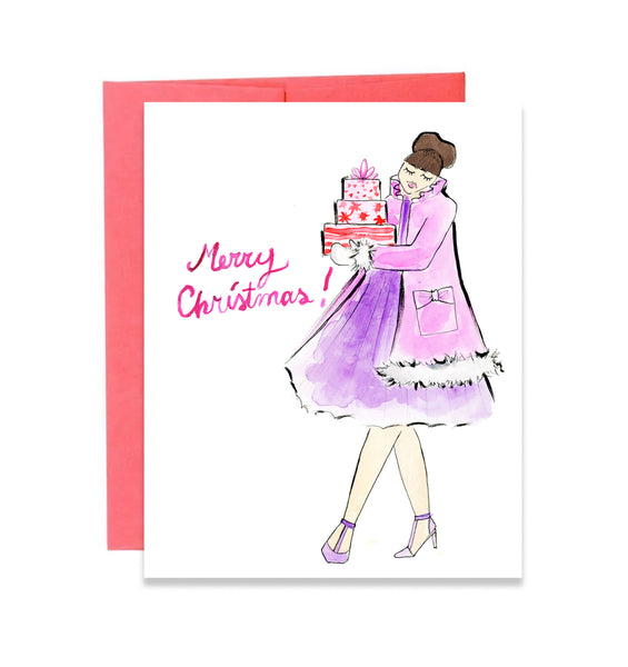 Pre-Order Christmas Card - Merry Christmas Carrying Presents