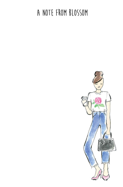 Flower Tee Fashion Girl Personalized Notepad