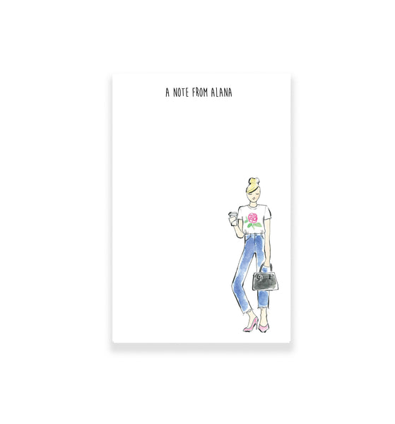 Flower Tee Fashion Girl Personalized Notepad