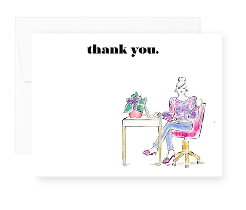Fancy Desk Thank You Note Card Set (Ready to Ship)