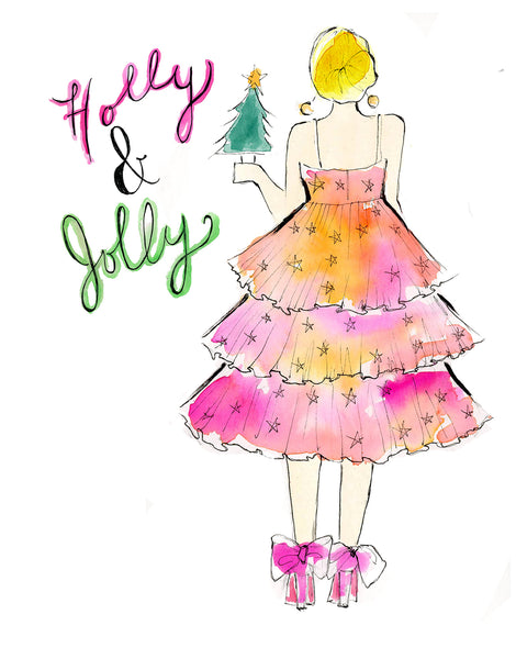 Pre-Order Christmas Card - Holiday Party Girl