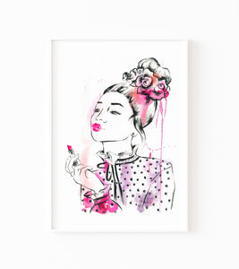Lipstick Babe Art Print