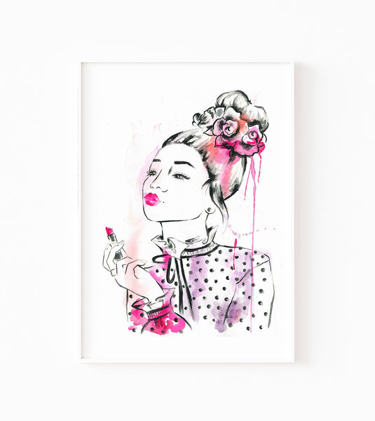 Lipstick Babe Art Print