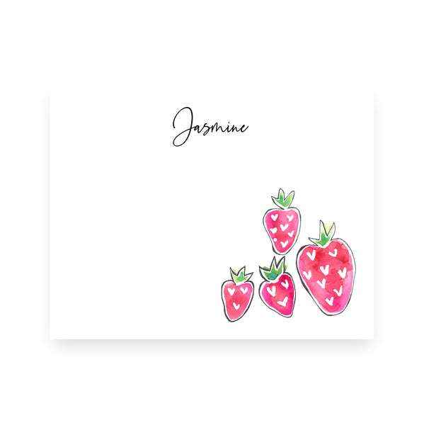 Cute Strawberries Personalized Stationery