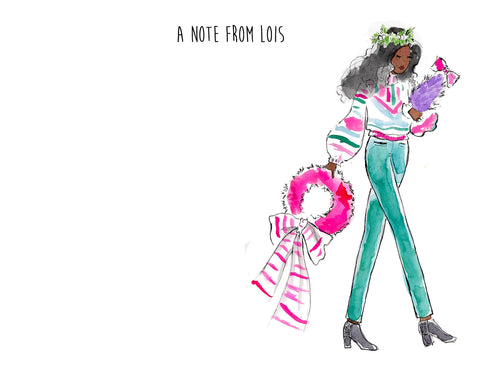 Christmas Decorating Girl Personalized Stationery