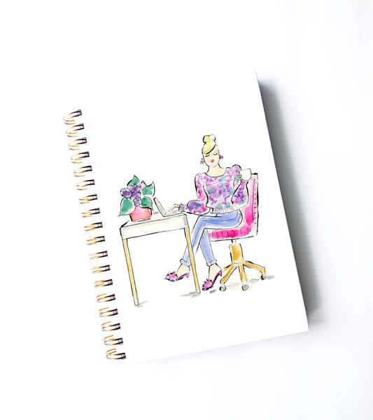 Fancy Office Girl Personalized Journal