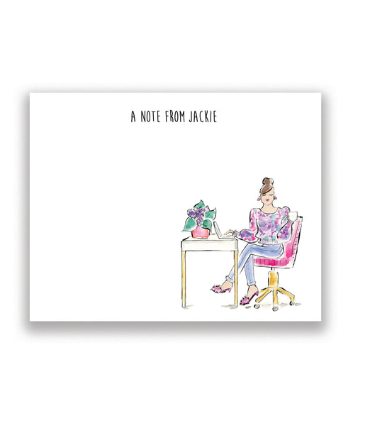 WFH Girl Boss Personalized Stationery