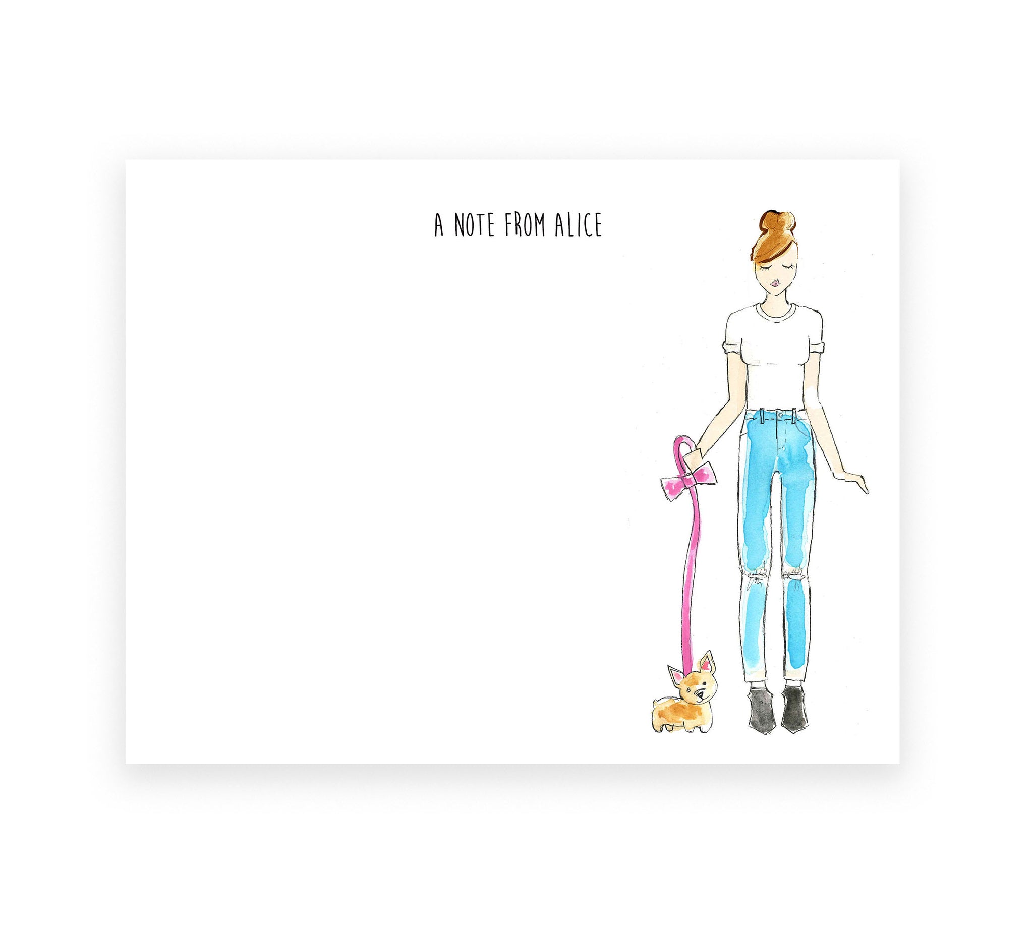Dog Mom in Jeans Personalized Stationery