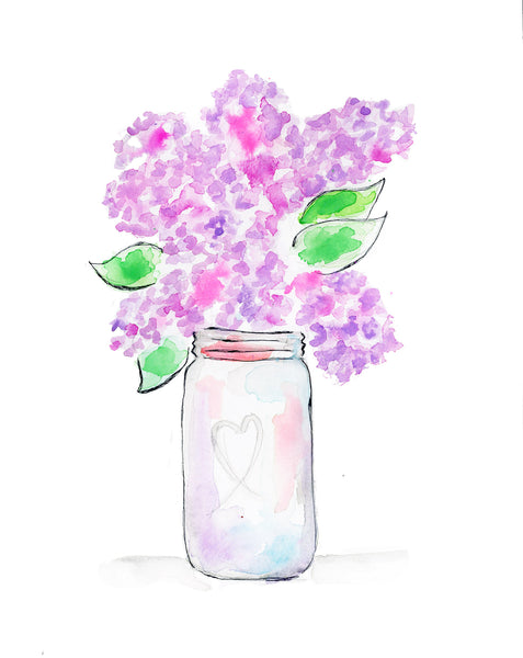 Lilac Watercolor Art Print