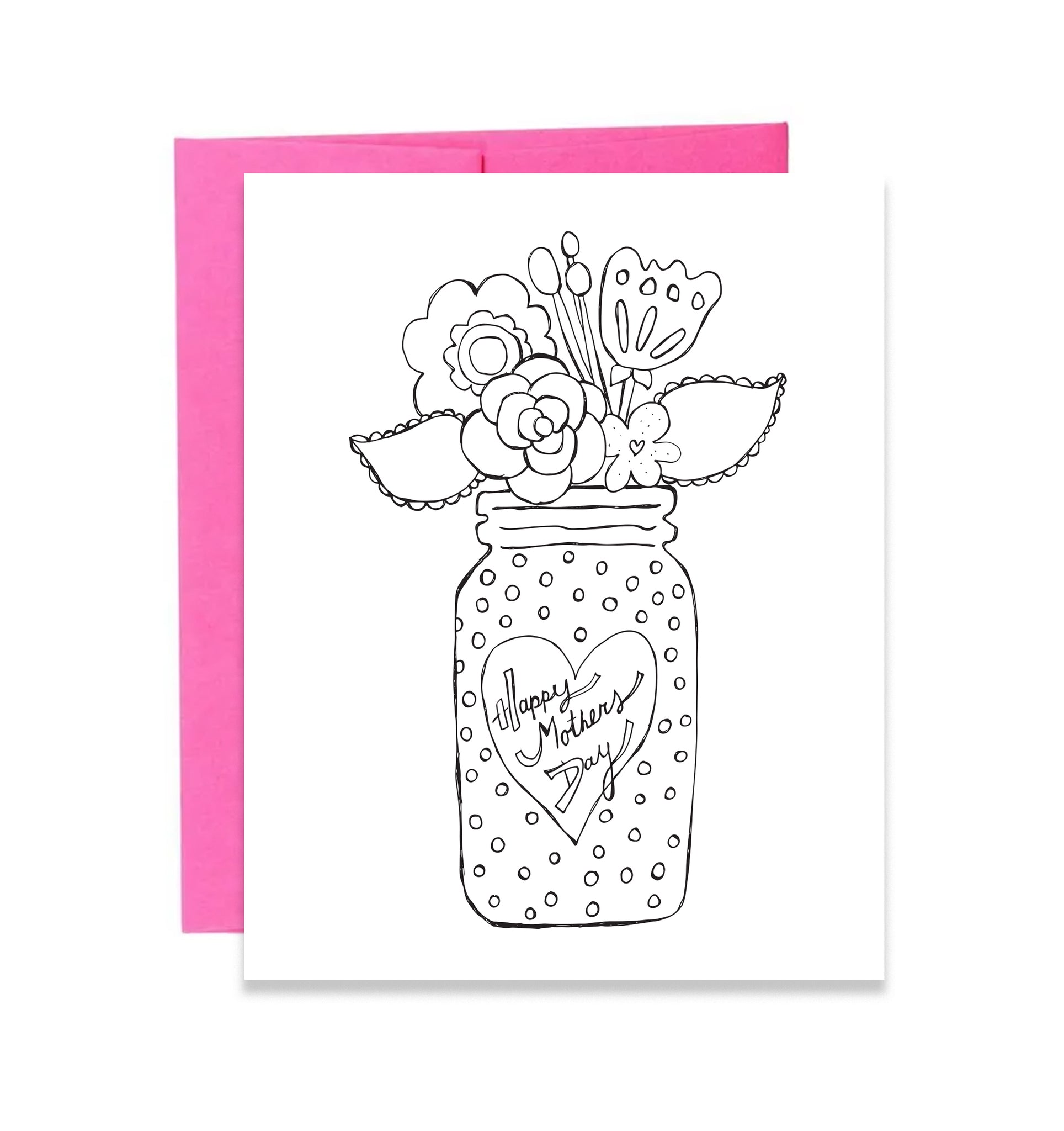 Mother's Day Coloring Greeting Card