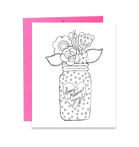 Mother's Day Coloring Greeting Card