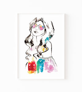 Forever Summer Watercolor Fashion Illustration Print