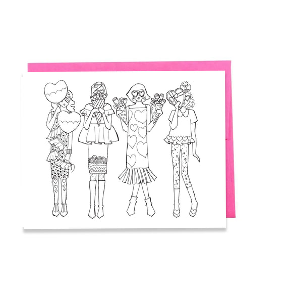 Coloring Valentine Card