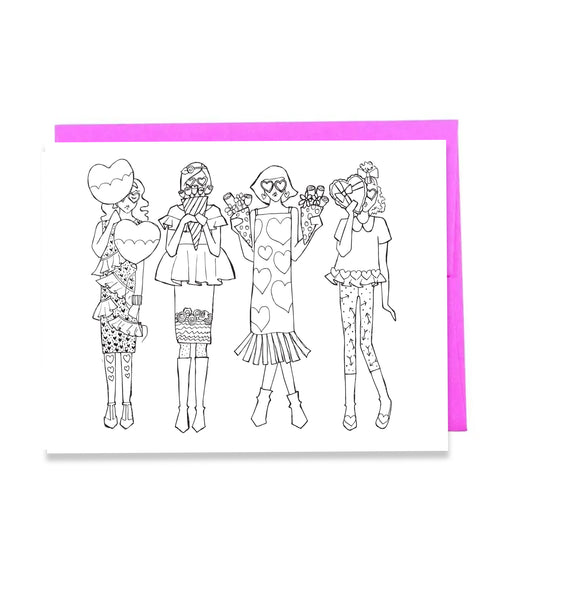 Coloring Valentine Card