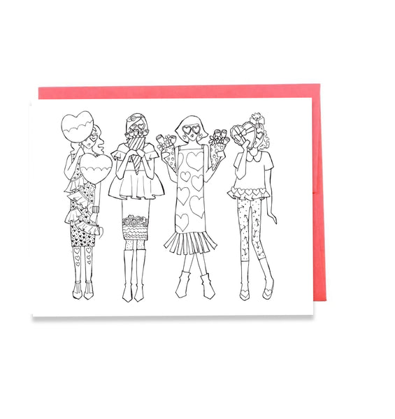 Coloring Valentine Card