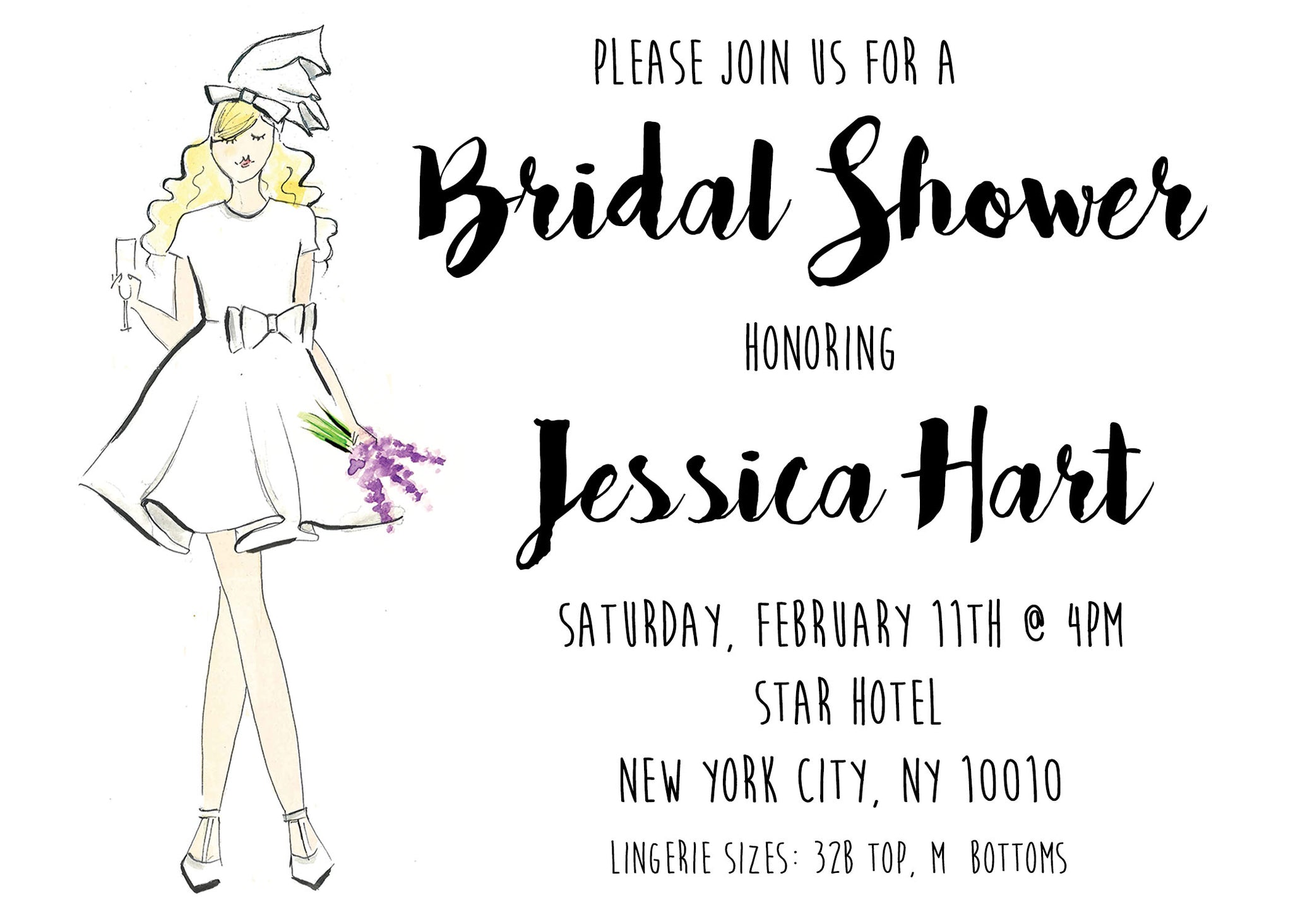 Vintage Bride Bridal Shower Invitations