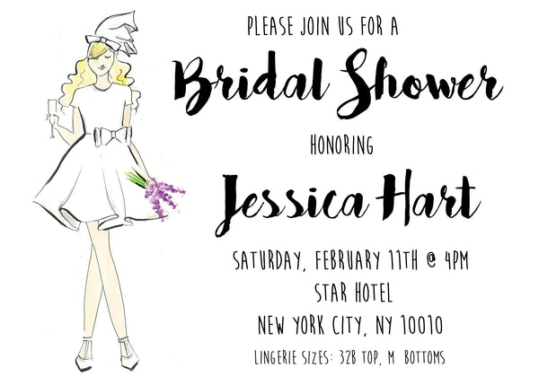 Vintage Bride Bridal Shower Invitations