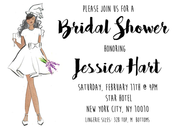 Vintage Bride Bridal Shower Invitations
