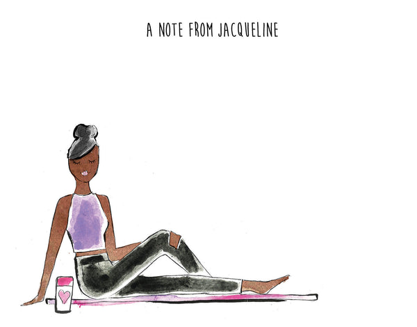 Mat Work Out Girl Personalized Stationery