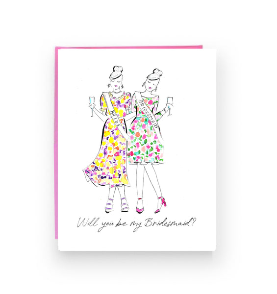 Will you be my Bridesmaid Greeting Card | Floral Girls (Ready to Ship)