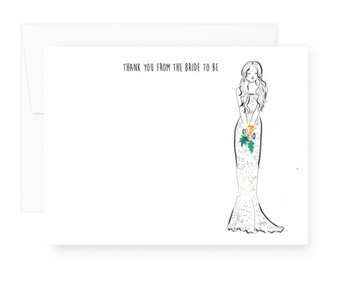 Thank you from the Bride to Be Note Card Set (Ready to Ship)