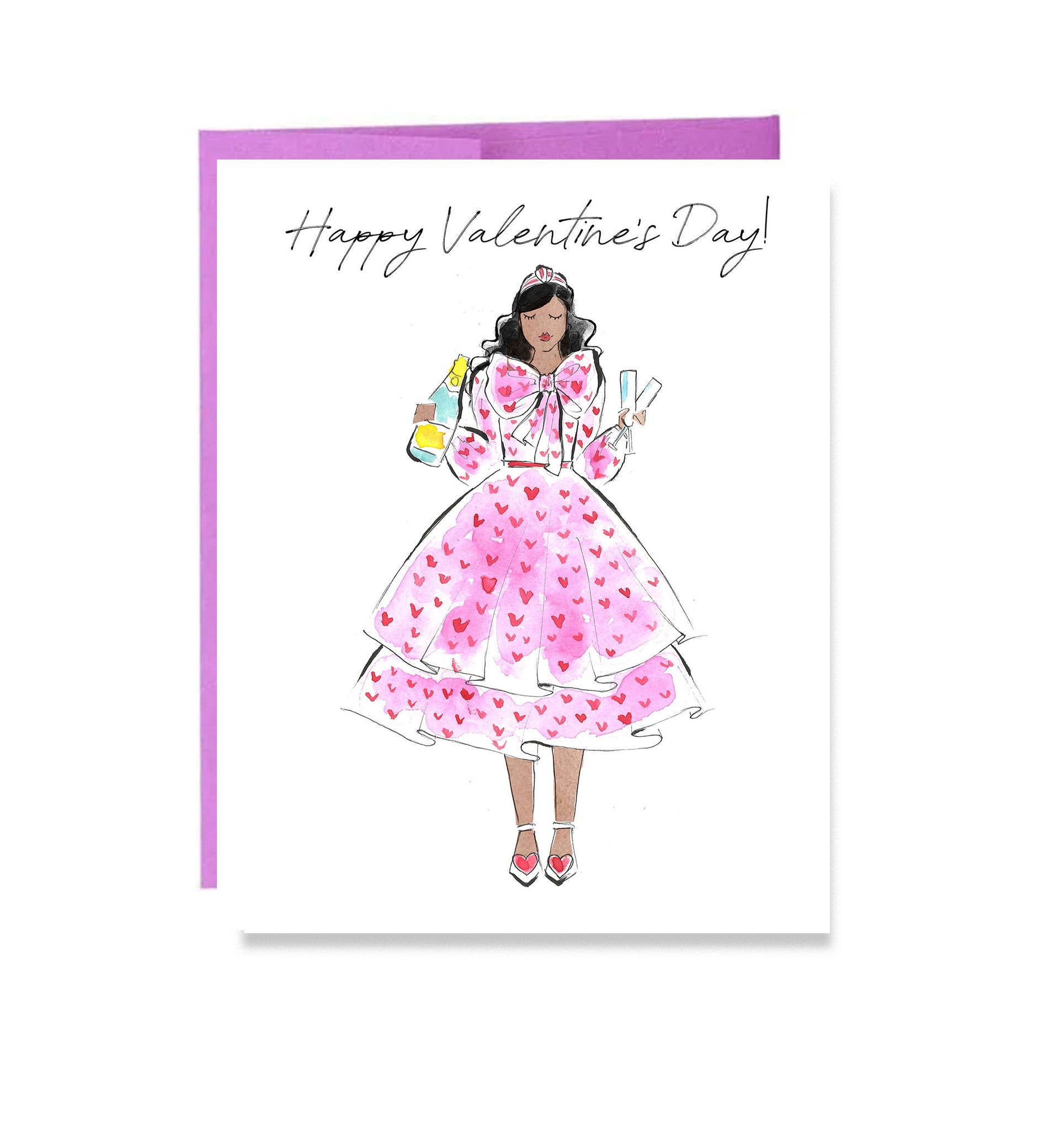 Happy Valentine's Day Champagne Card (black\mocha))
