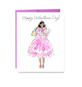 Happy Valentine's Day Champagne Card (black\mocha))