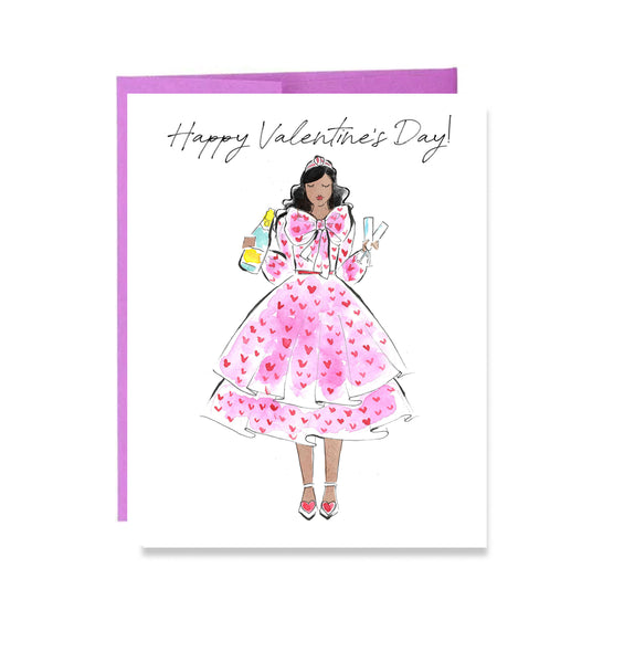 Happy Valentine's Day Champagne Card (black\mocha))
