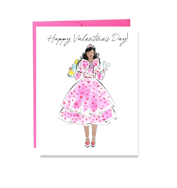 Happy Valentine's Day Champagne Card (black\mocha))