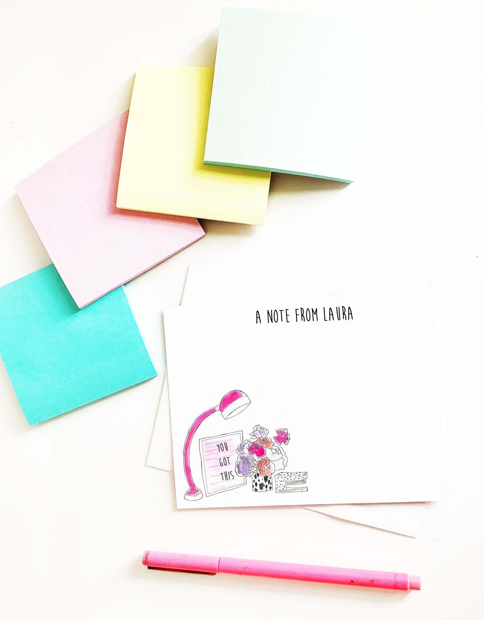 Pretty Desk Personalized Stationery