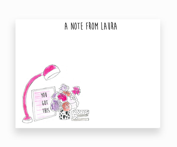 Pretty Desk Personalized Stationery