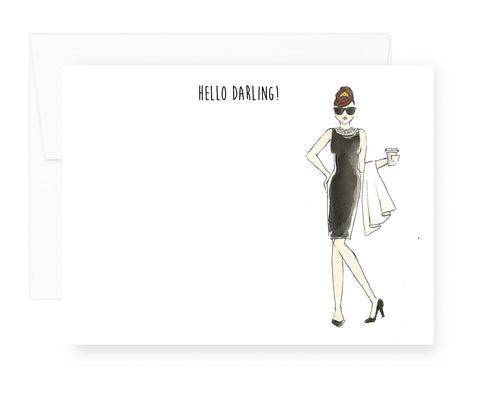 WHOLESALE: Hello Darling Breakfast at Tiffany's Note Card Set