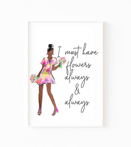 Must Have Flowers Watercolor Art Print