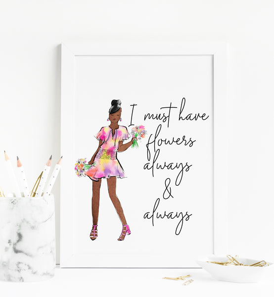 Must Have Flowers Watercolor Art Print